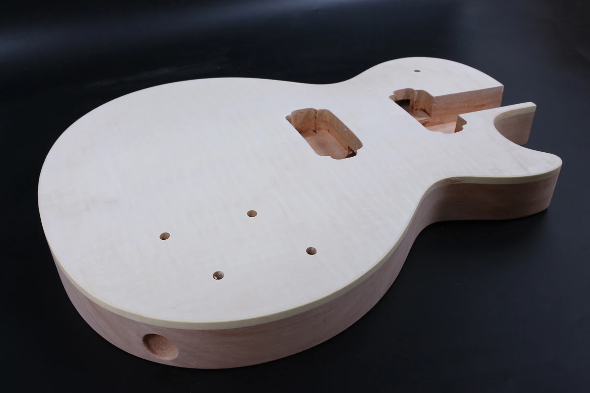 Электрогитара Diy корпус из красного дерева + кленовый пламенный шпон ручная