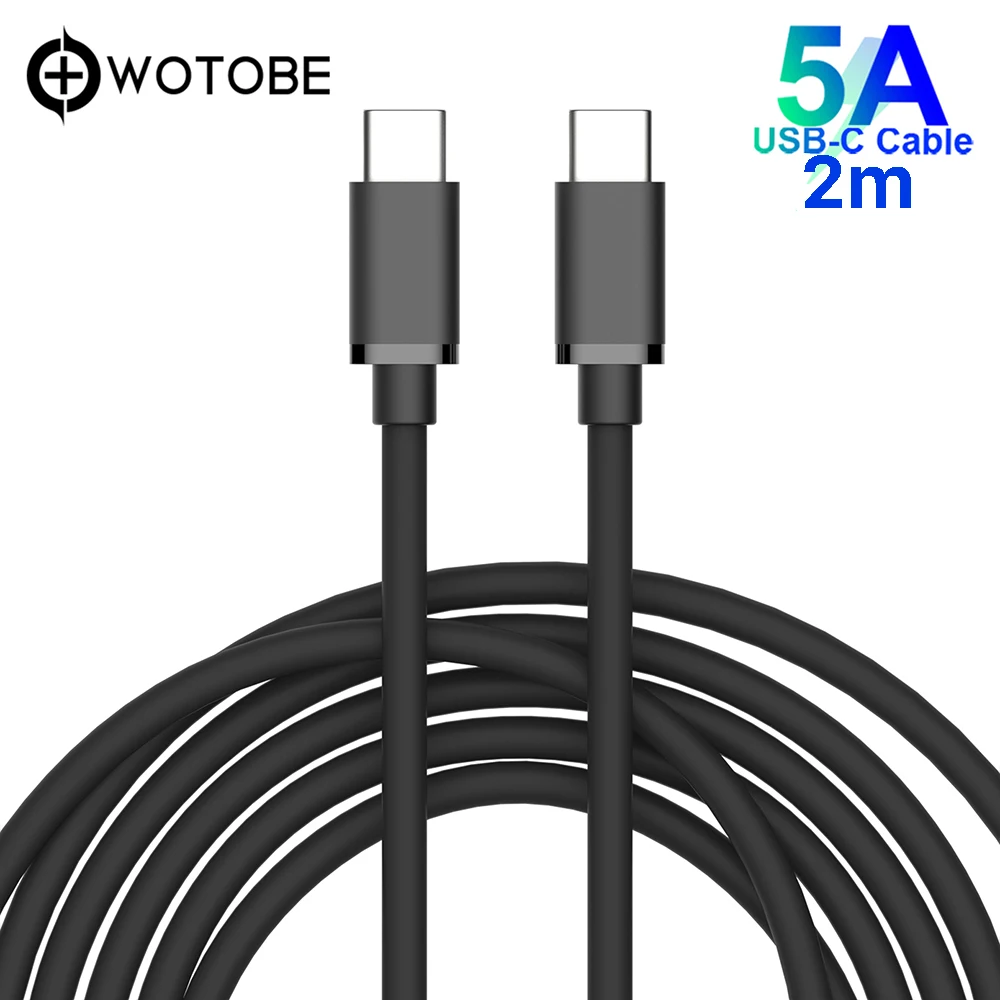 WOTOBE линия питания USB C кабель 5A/3A(2 м) высокая прочность, для usb type-C samsung iPad Pro пикселей Nexus 6P Matebook MacBook