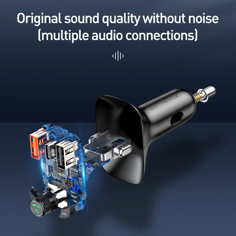FM-трансмиттер Baseus с функцией быстрой зарядки и USB-портом
