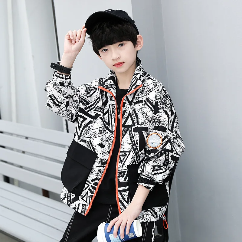 

Hot Sale Spring Autumn Boys Coat Jackets Children's Clothing Kids Top Outwear Teenager Sport Beach School High Quality