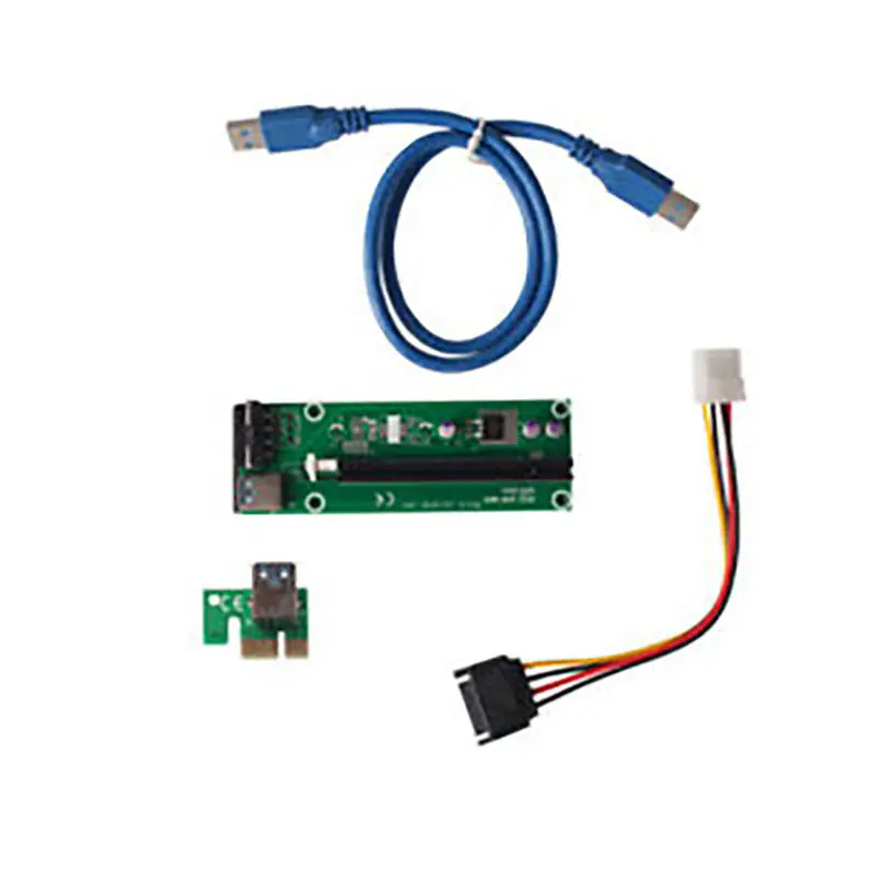 Акция-60 см Pci-E Pci Express Riser Card 1X к 16X Usb 3 0 кабель для передачи данных Sata 6 Pin блок