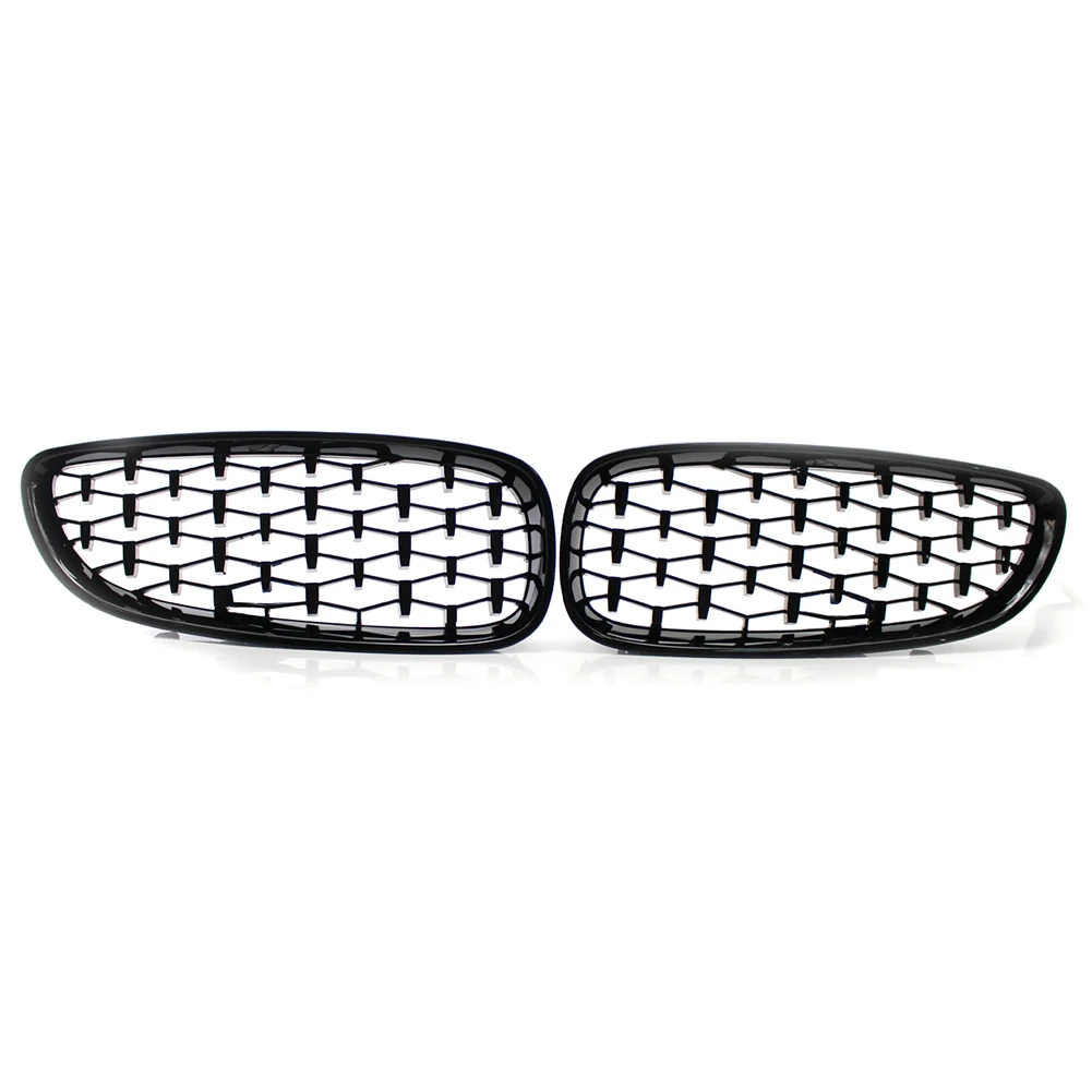 

Gloss Black Diamond Kidney Grille Set for BMW E89 Z4 51137181547 51137181548 Double Slat Sport Style Gloss Black
