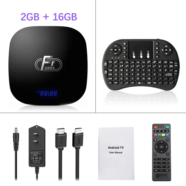 Красный Android tv box A95X F1 2 ГБ 16 ГБ Android 8,1 tv Box четырехъядерный поддержка H.265 4K 2,4 ГГц WiFi медиаплеер телеприставка pk mi box - Цвет: Красный