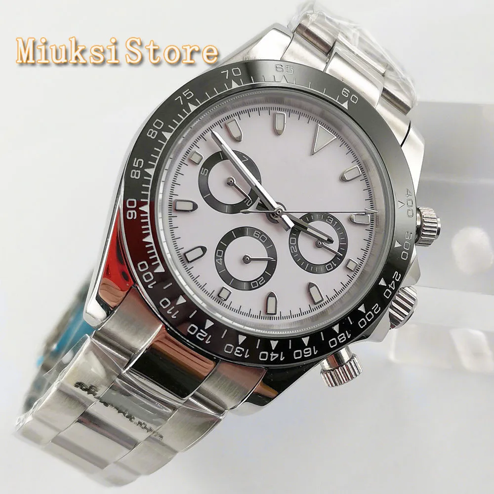 39 мм светящийся белый циферблат с датой индикатор недели водонепроницаемые