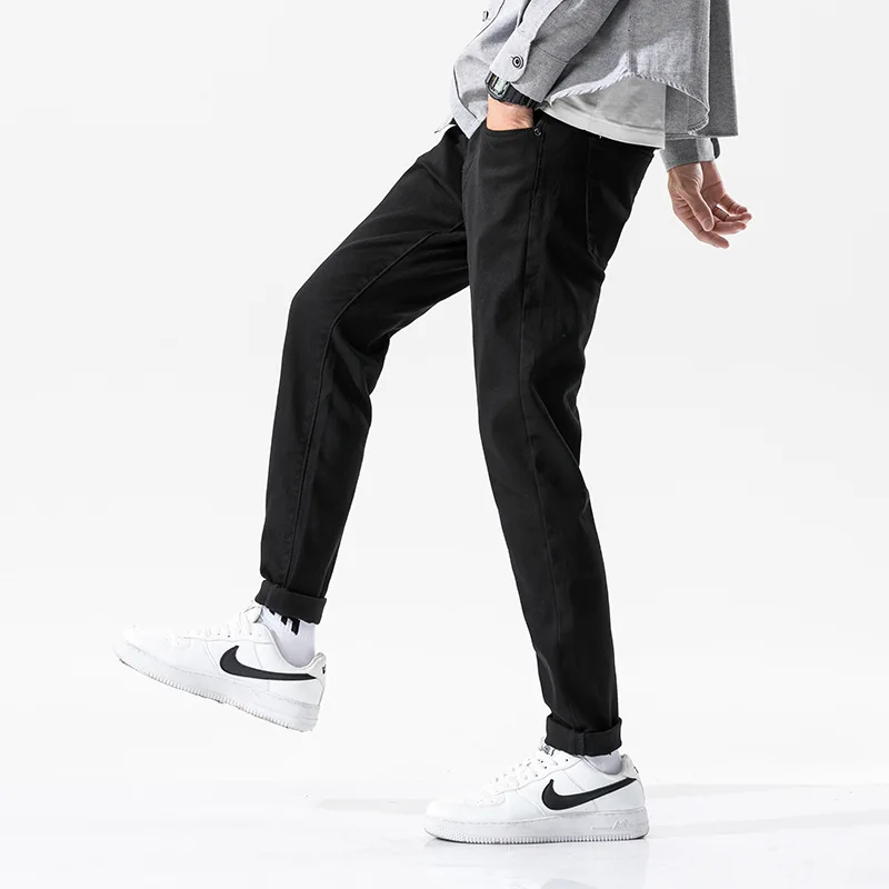 

White Jeans Men High Street Harem Denim Pants Fashion Spring Men's Denim Trousers 2021 Plus Size 38 Cotton Basic Trousers Male