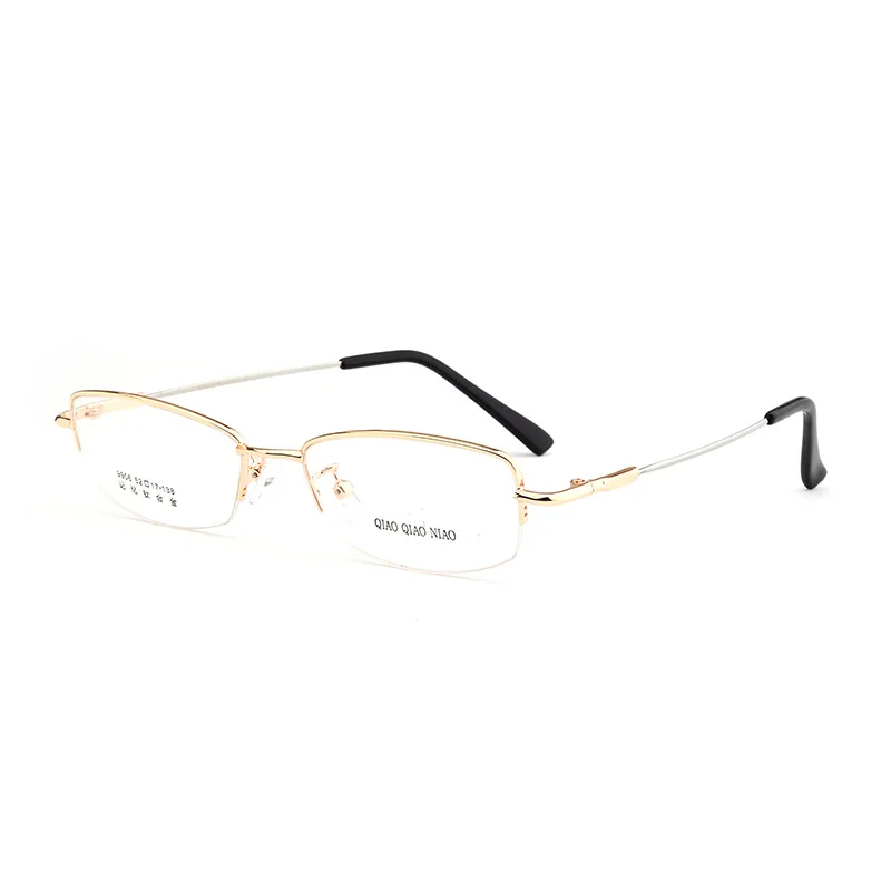

Ladies Business Metal Glasses Ladies Half Frame Titanium Alloy Fit Face Small Simple Glass Frame
