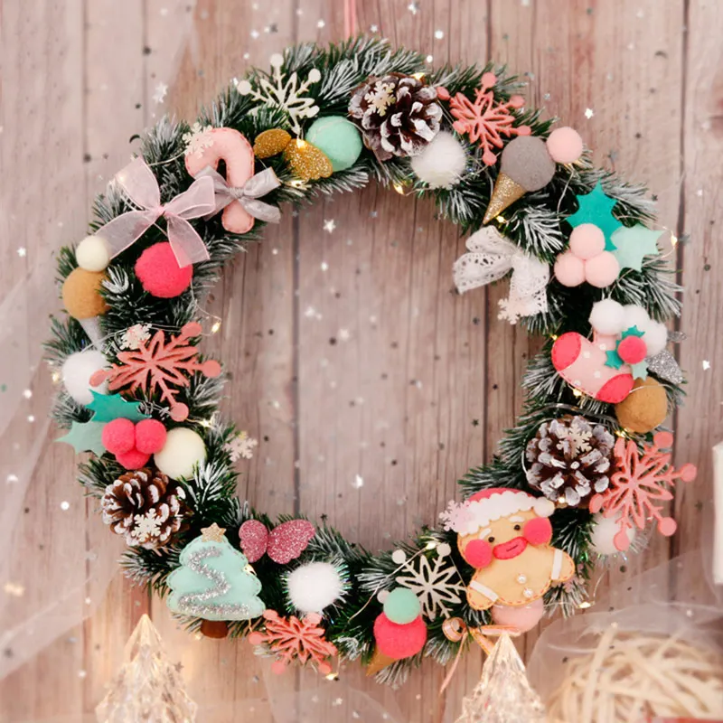 Новогодняя тема настенная подвеска 33 см кукла из фетра Настенный комплект