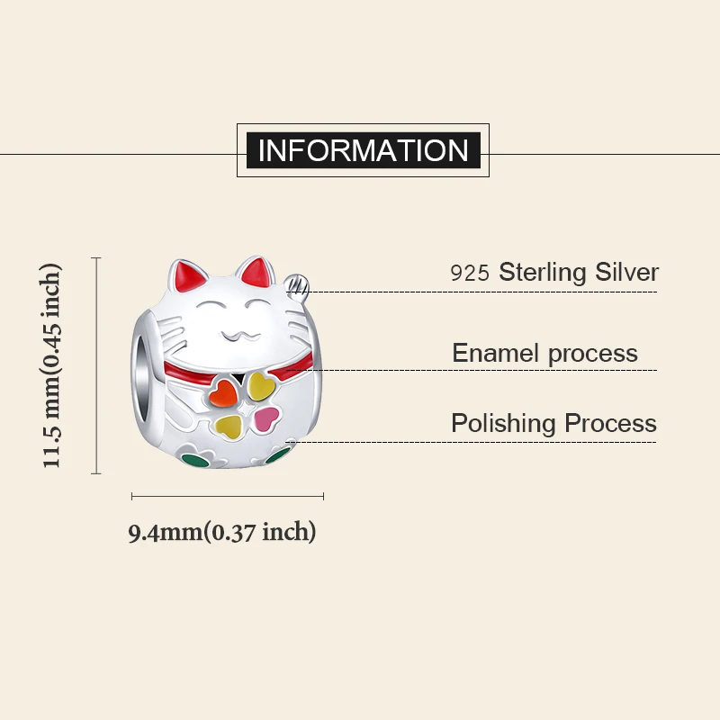 

Fits Authentic European Bracelet Silver 925 Original Cute Animal White Cat Charms Beads Sterling Silver Jewelry for Women Gift