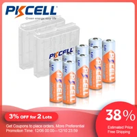 8pcs pkcell aa 2500mwh 1 6v ni zn rechargeable battery aa nizn batteries 2a and 2pcs nizn battery holder box cases for camera