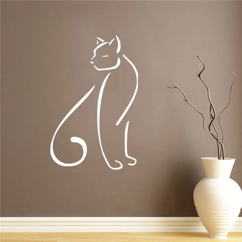 

Наклейки в виде кота, животных, домашних животных, обои, креативный дизайн, настенная наклейка, декор для зоомагазина CX58