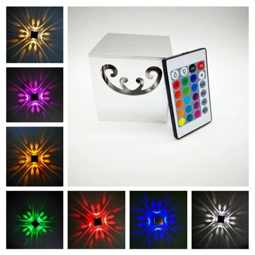 

LED square butterfly wall lamp indoor creative light effect lamp four-sided light bar KTV background wall decoration lamp