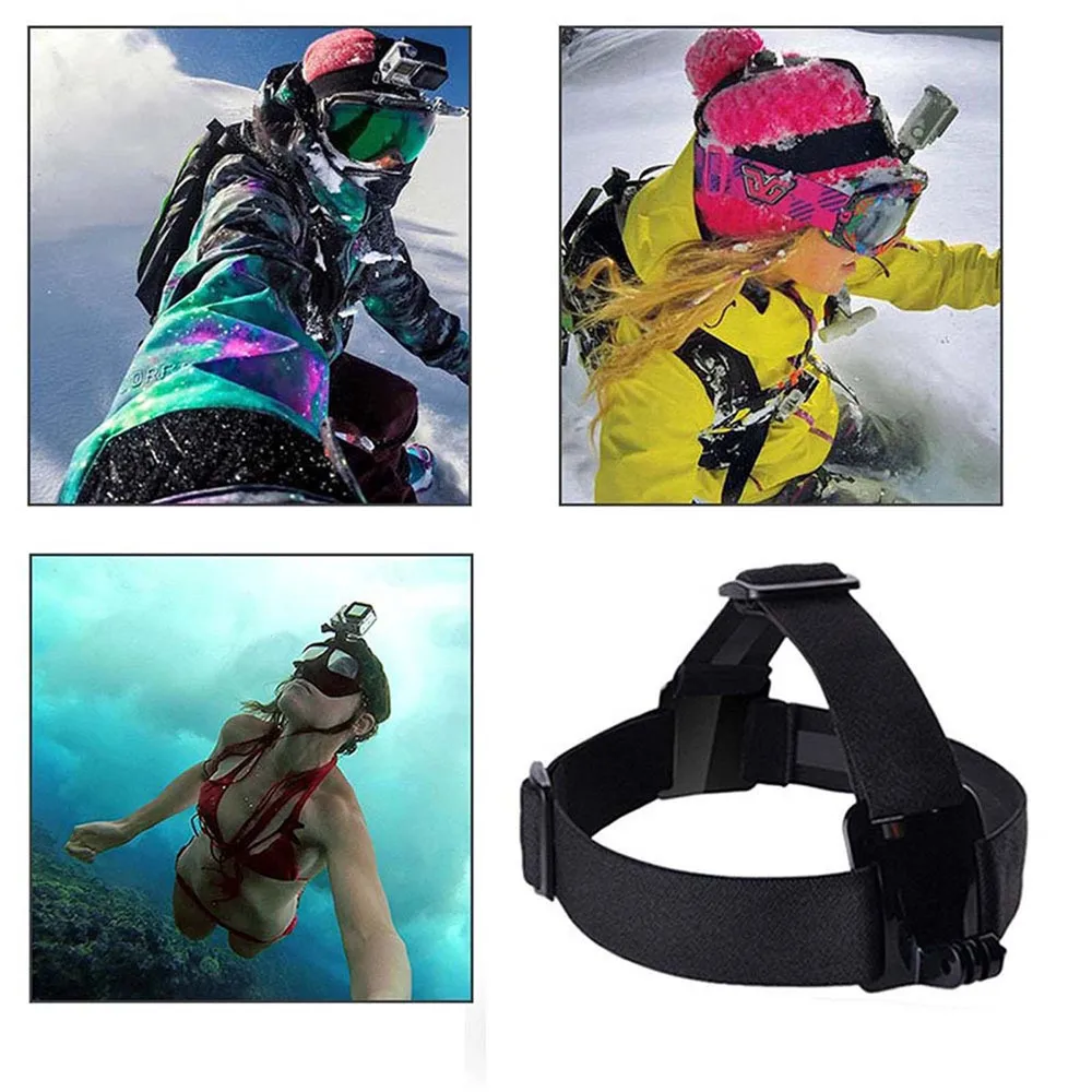 

Non-slip Elastic Head Strap for GoPro Hero 9 Action Camera Accessories Adjustable Headband Mount Bracket Stand for GoPro Hero 9