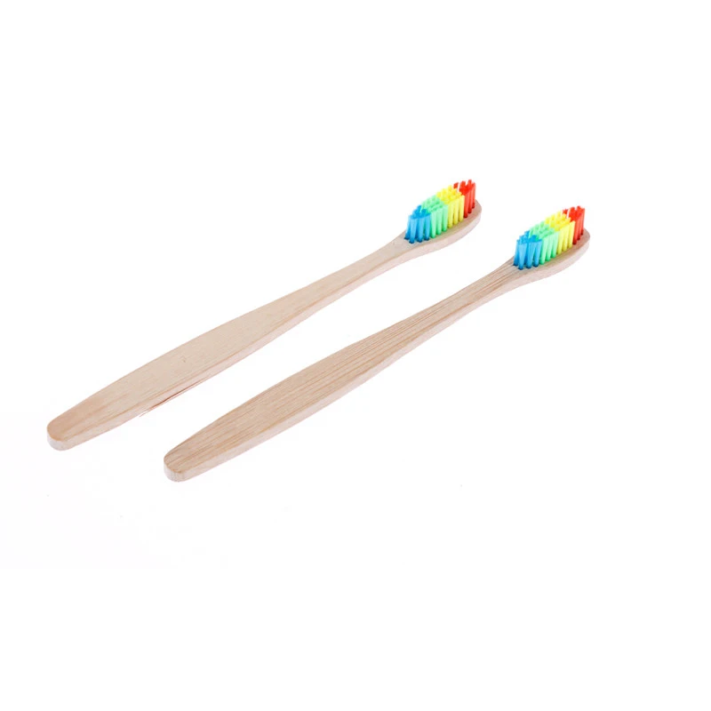 

1/2pcs Natural Bamboo Handle Toothbrushes Rainbow Colorful Whitening Soft Bristles tooth whitening brush Oral Care Clean Tooth