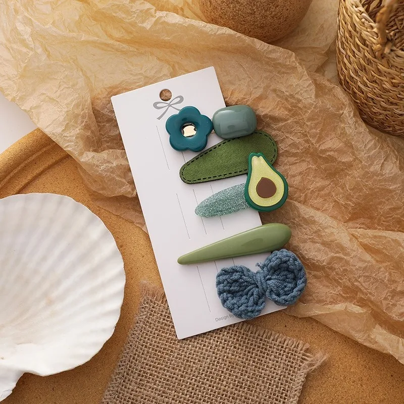 

5pcs/Set Children Cute Cartoon Flower Fruit Rubber Bands Hairpins Girls Lovely Gift Hair Clips Kids Hair Bands Hair Accessories