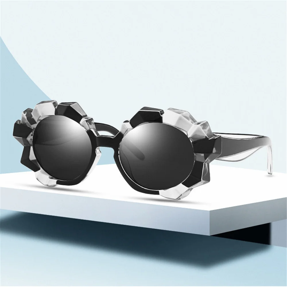 

Новые овальные вогнутые выпуклые крутые Солнцезащитные очки женские Угловые многоугольные очки для женщин модные очки 2021 брендовые дизайн...