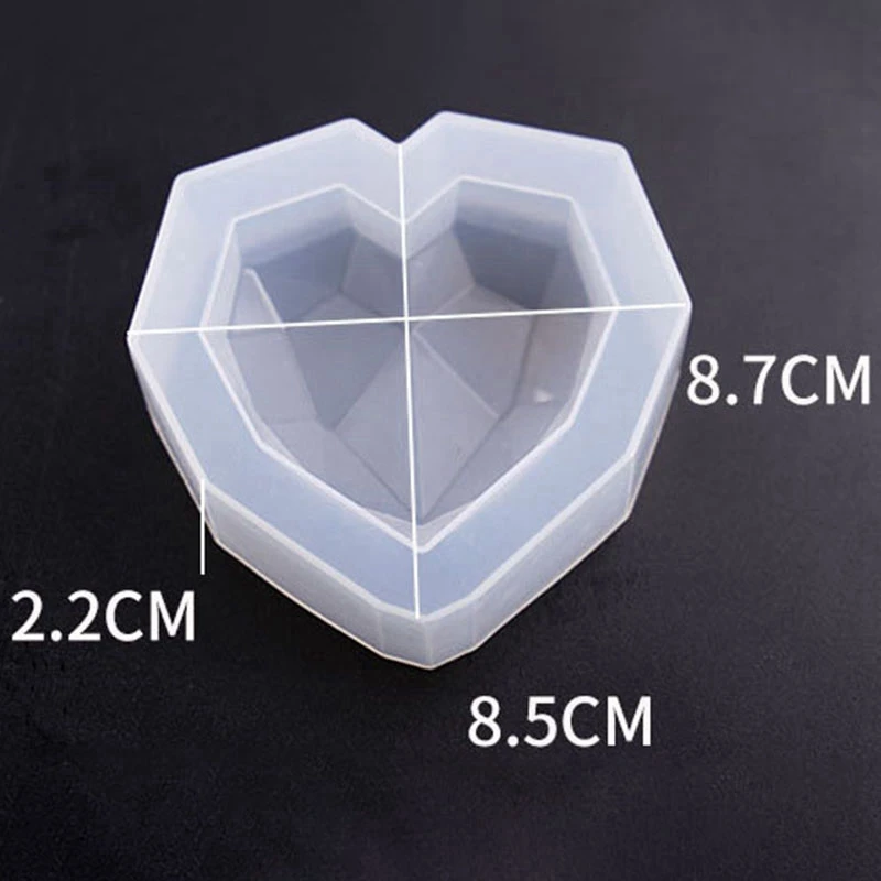 

3Pcs Diamond Heart Shaped Silicone Mold & 4Pcs Silicone Molds for Coaster/Flower Pot/Pen Holder/Candle Holder