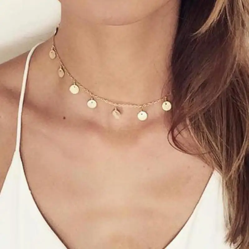 

Лидер продаж, золотистый и серебристый цвет, ожерелье-чокер с кисточкой, подвеска, ожерелье, кетнин, гладиаторы, ювелирные изделия в стиле бо...