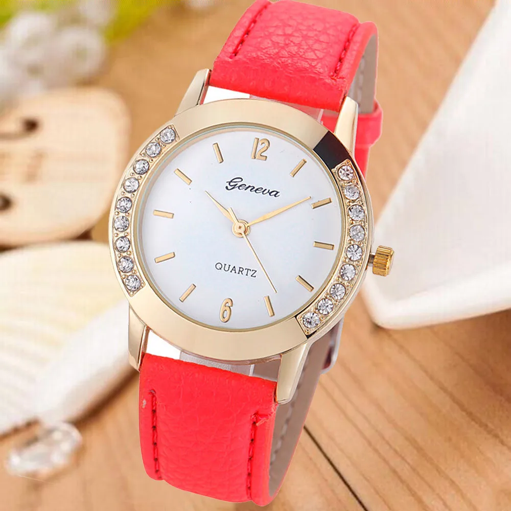 Geneva Fashion Women Watches Ladies Watches Leather Band Quartz Watches Montre Femme Reloj Mujer Elegante 2020 Clearance Sale images - 6