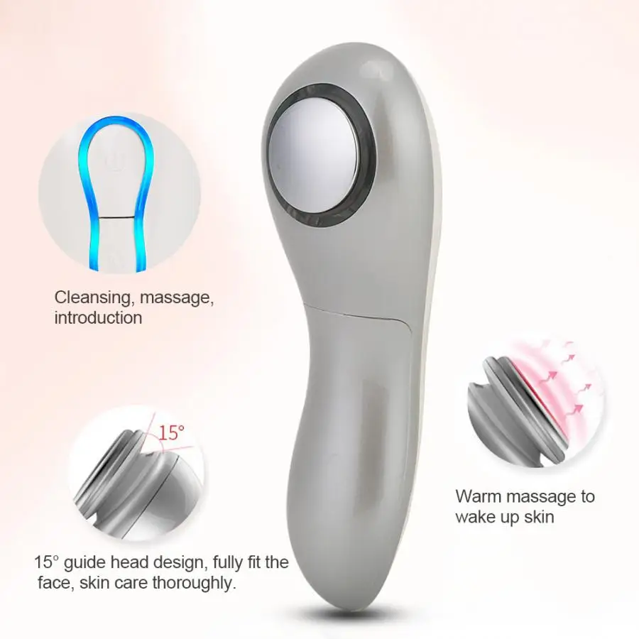 Многофункциональный 3 цвета светодиодный очищающее средство для лица Массажер