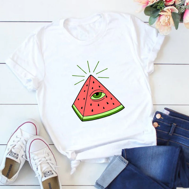 

Watermelon Graphic Tee Harajuku Beach Hawaii Men Sexy Tops Vacation Travel Couple T-shirt Vintage Clothes Man Aesthetic