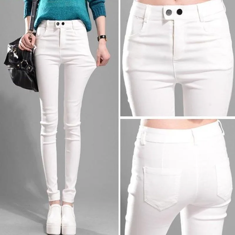 Новые высокоэластичные леггинсы джинсы для женщин Стрейчевые джинсовые узкие