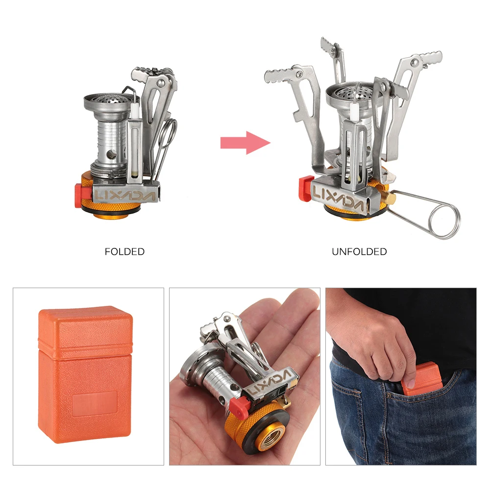 Lixada портативная мини карманная плита с адаптером 2 упаковки|Уличные плиты| |