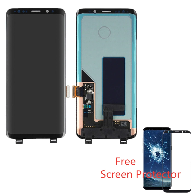 100% супер AMOLED для SAMSUNG Galaxy S9 ЖК сенсорный экран дигитайзер с рамкой G960 дисплей Super +