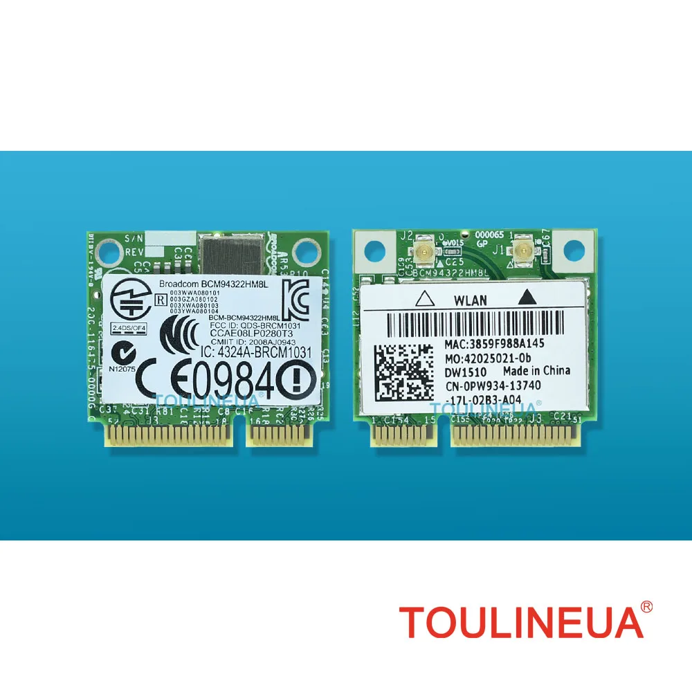 Беспроводная сетевая карта BCM94322HM8L DW1510 BCM4322 беспроводная 300 м с Wi Fi и Бесплатные