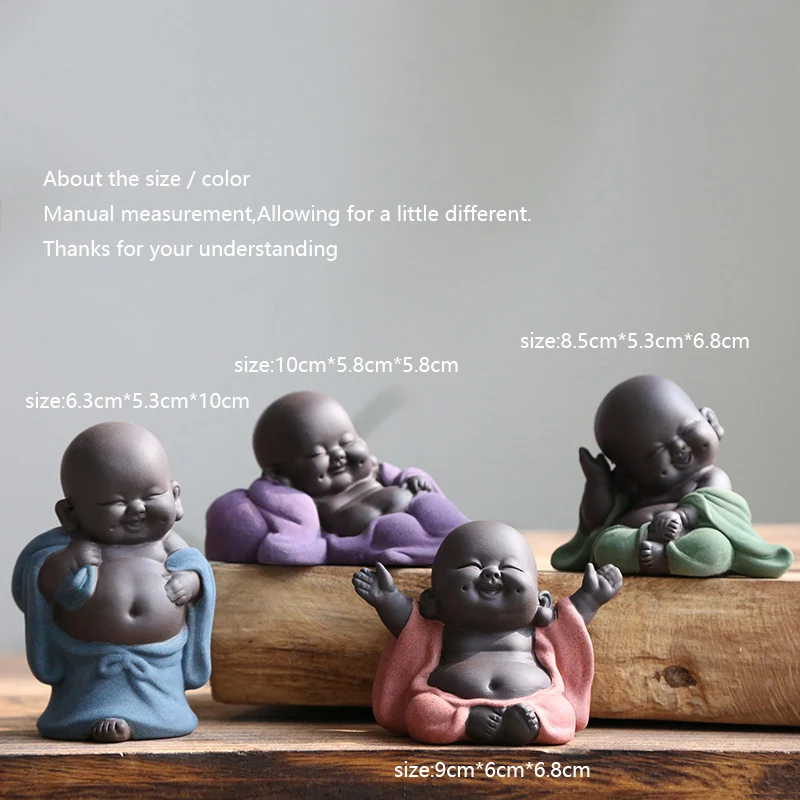 Чай питомец фиолетовая глина улыбка фигурка монаха фэн шуй Декор Горшечное