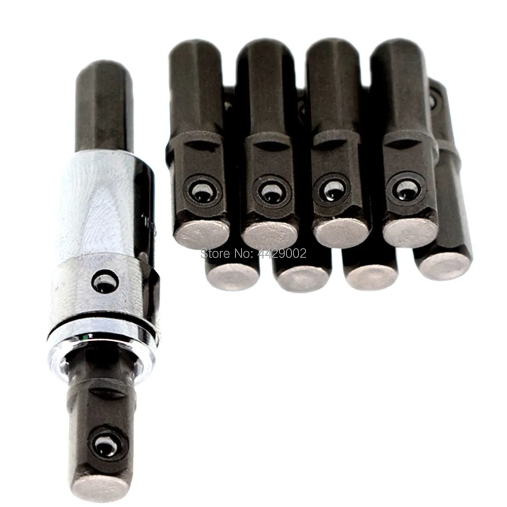 

10pcs 1/4" Hex to 1/4" Square Drive Drill Adapter Converter 25mm Long Bit + 1/4" Square to 1/4" Hex Adaptor Quick Release Chuck
