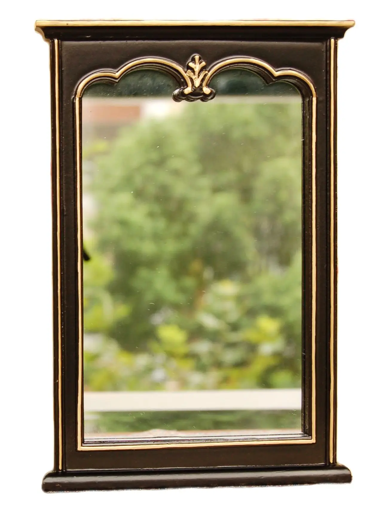 Модное овальное зеркало в масштабе 1/6 для кукольного домика с резным золотым и