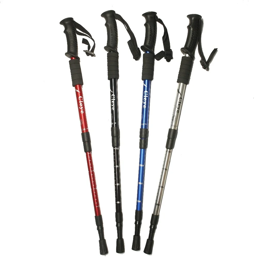 

Camping Walking Stick Telescopic Hiking Stick Aluminum Foldable Hiking Poles Outdoor Accessories For Trekking Self-Defense Weapo