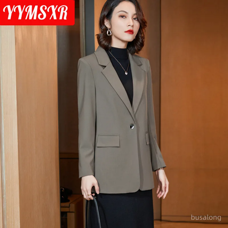 2022 Autumn and Winter New Large Size Women's Suit Office High-end Elegant Long-sleeved Ladies Jacket Blazer Overalls