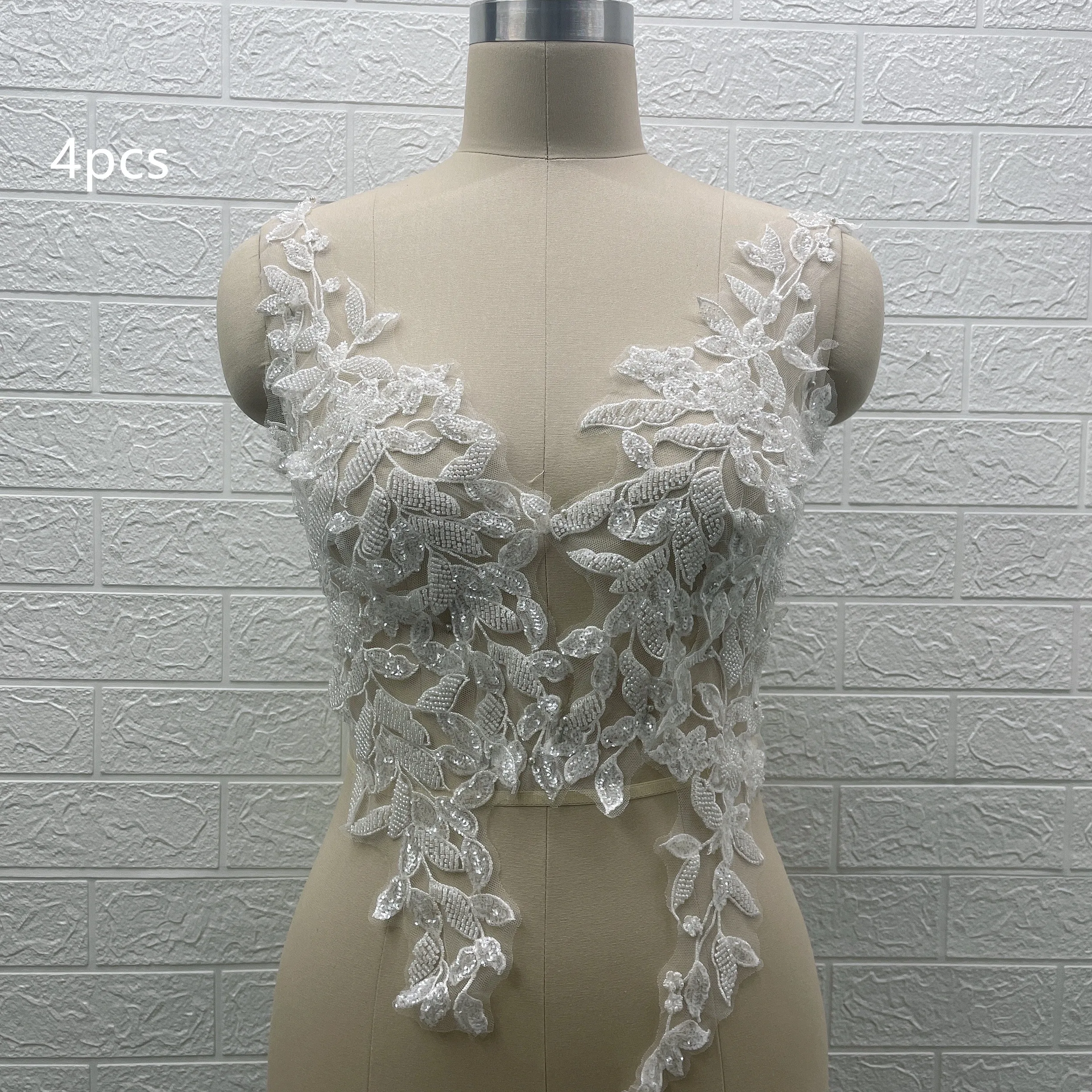 Из 2 предметов 4 цвета тяжелый бисером вышитое кружево Аппликация Швейные булавка