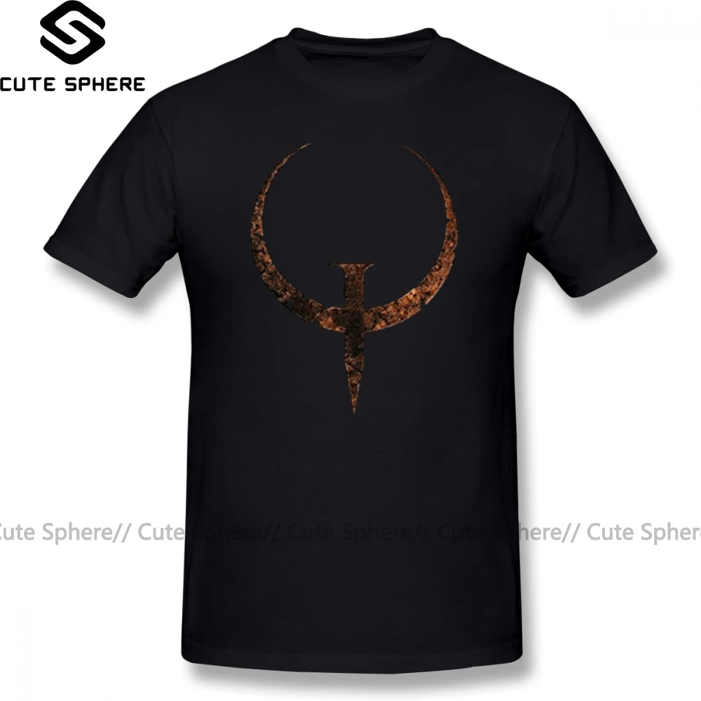 Quake, футболка Quake, базовая футболка с коротким рукавом, плюс размер, Мужская футболка из 100 хлопка, потрясающая Футболка с принтом
