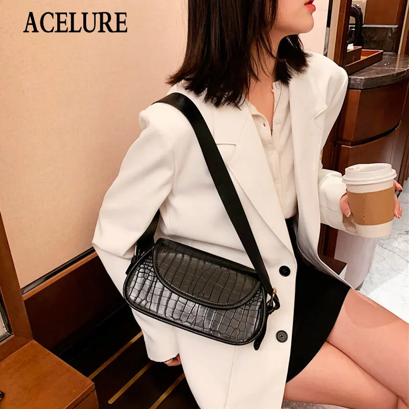 

ACELURE Fashion Small Shoulder Crossbody Bags for Women Simple Style All-match PU Leather Messenger Bags Ladies Wallet Purse