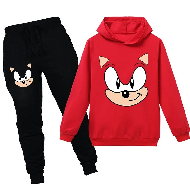 

2020 new spring autumn cotton cartoon hedgehog children hooded long-sleeved sweatshirt fashion sports suit summer T-shirt