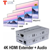 4k hdmi extender 100m rl audio out hdmi signal extension ir control by cat5e cat6 rj45 ethernet lan cable converter tx to rx