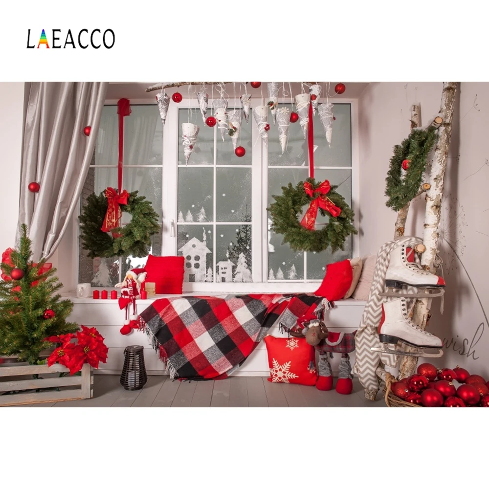 Laeacco рождественские фотофоны для фотосъемки с изображением искусственного окна