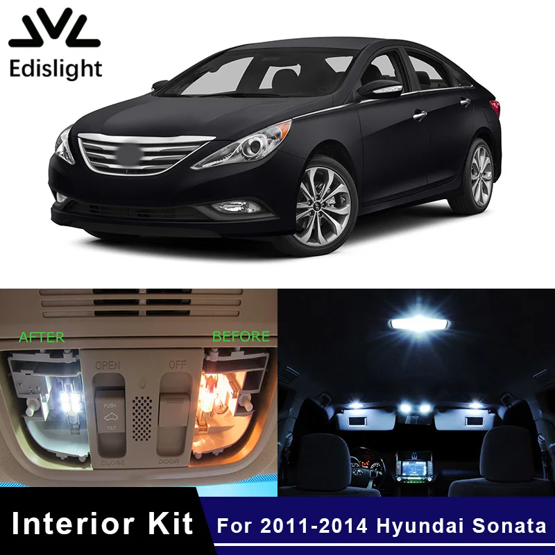 

9x белый безошибочный автомобильный интерьерный светильник для Hyundai Sonata 2011 2012 2013 2014 Карта Купол дверь БАГАЖНИК Грузовой номерной знак светил...