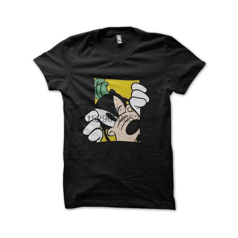 Для мужчин футболка черная Гуфи футболки женщин футболка|Мужские футболки| |