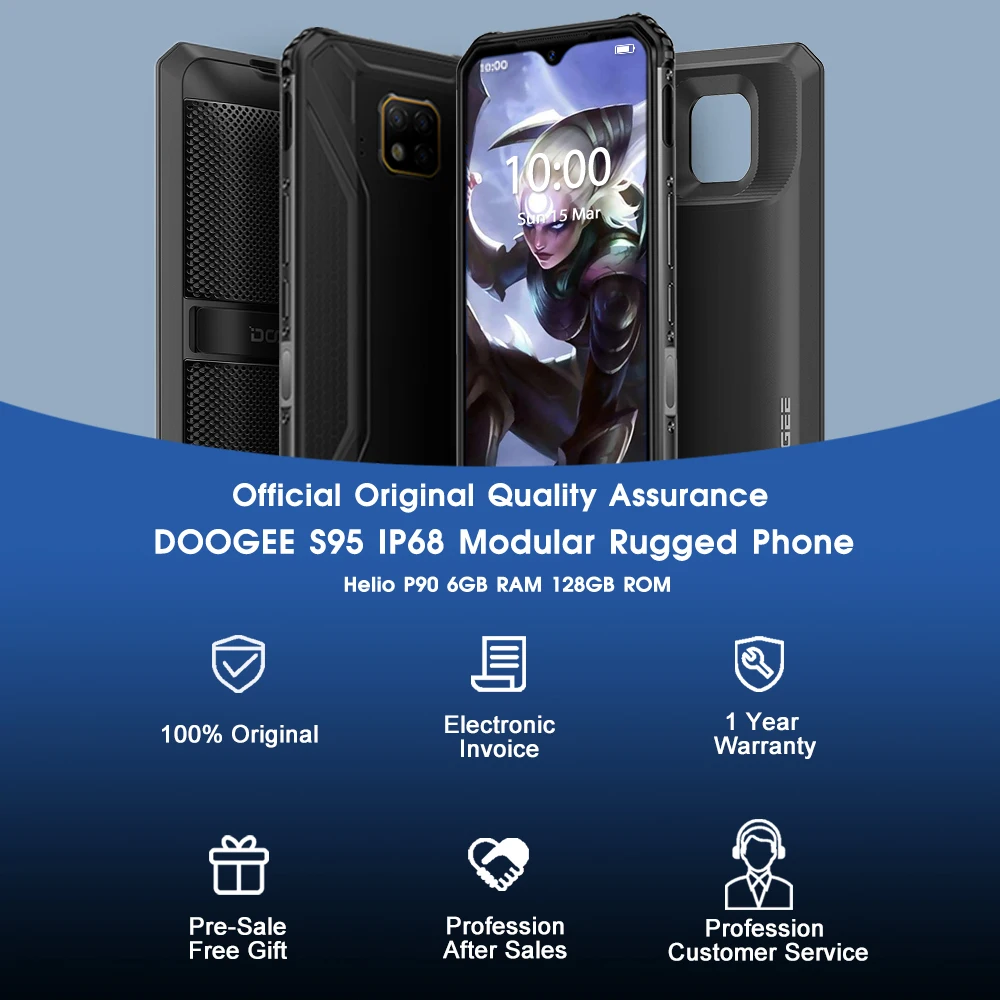 DOOGEE S95 мобильный телефон с 6 3 дюймовым дисплеем восьмиядерным процессором Helio P90