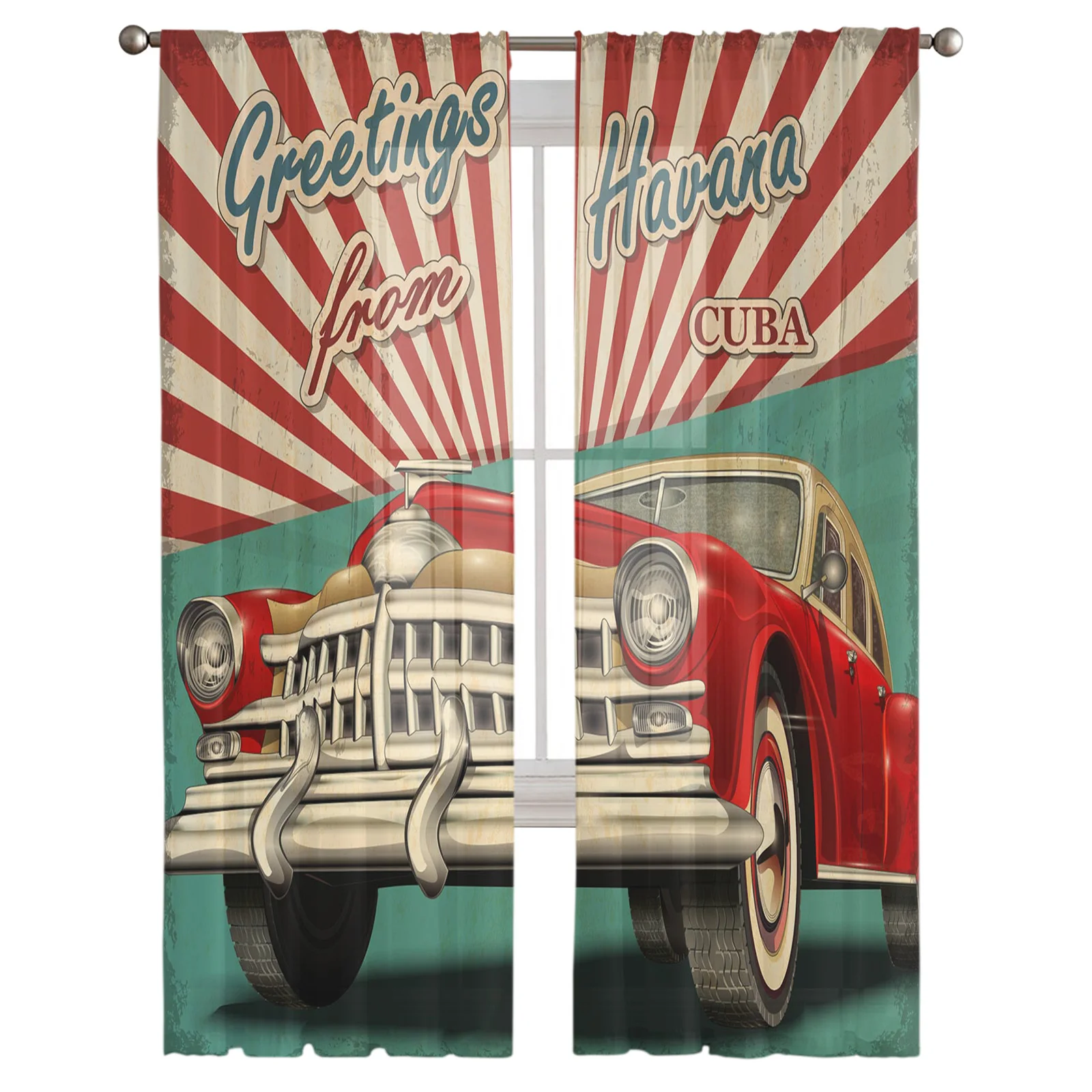 Красные автомобильные Ретро прозрачные Занавески s современные газовые