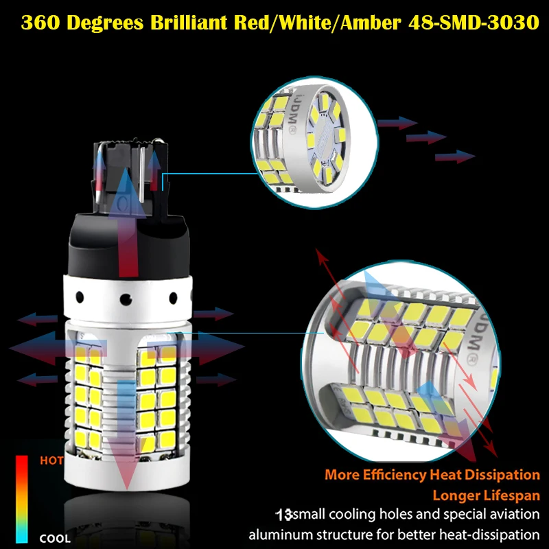 Автомобильный задний фонарь iJDM 7443 светодиодный Canbus 992 T20 W21/5 Вт 7440 32SMD 3030 для