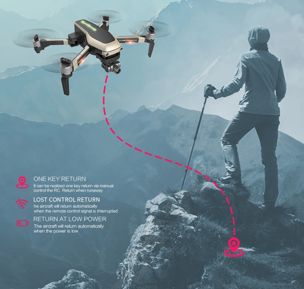 X1 PRO GPS Дрон 4K ZOOM Камера Стабильный двухосевой жим 5G WIFI RC Квадрокоптер Вертолет Профессиональный Дрон Селфи Дроны игрушки.