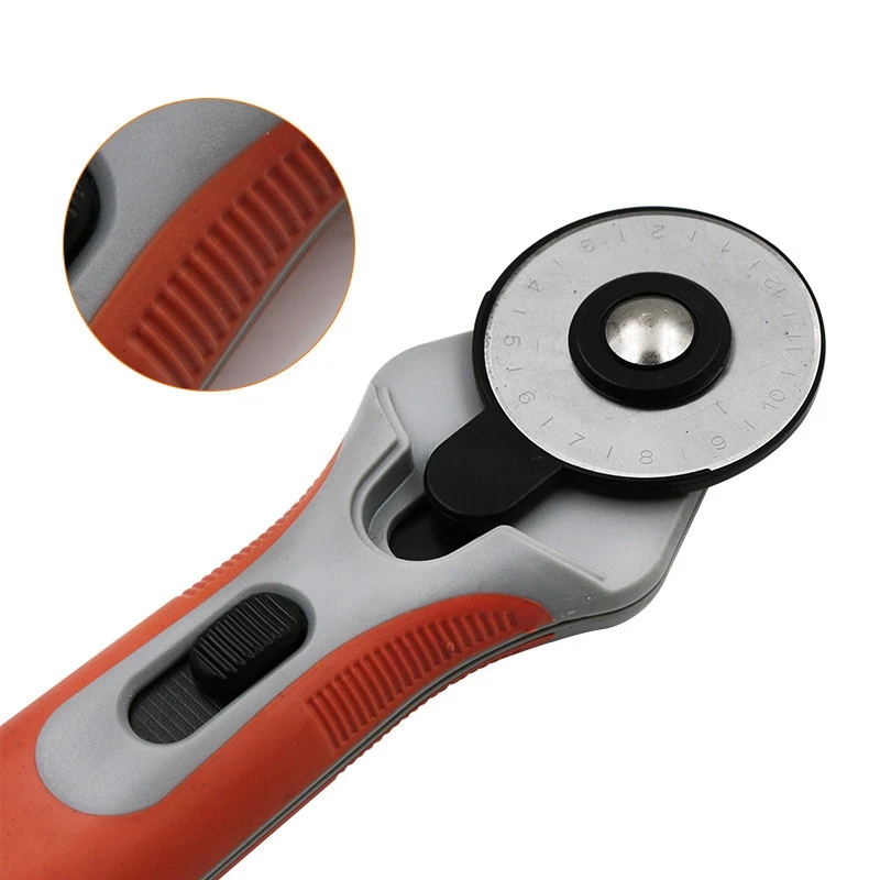 

Tailor Supplies 45mm Patchwork Tools Safe Roller Wheel Round Knife for Hand Cutting Leather Fabrics Rotary Cutter