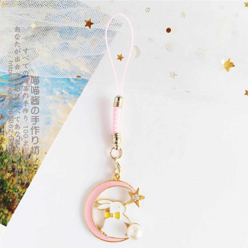 

Cute Korean Rabbit Flower Decor Strap Lanyards for iPhone Samsung Keys Mobile Phone Strap Hanging Rope Phone Charm Popular Gifts