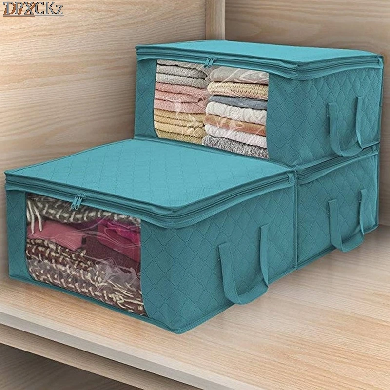 

Новая суперпрактичная портативная Трехцветная сумка для хранения из нетканого материала, складная Пыленепроницаемая коробочка для шкафа