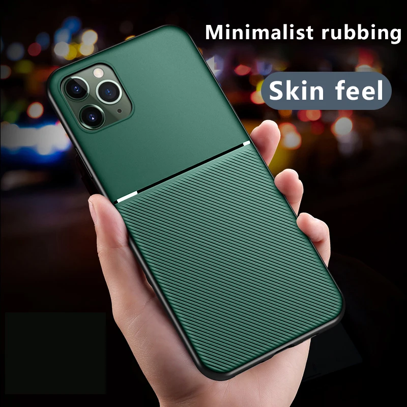 

Luxury Silicone Car Magnetic Holder Phone Case for iPhone 11 Pro X XR XS Max 8 7 6s 6 Plus Ultra-thin Leather Protection Cover