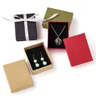 12 шт. прямоугольная картонная коробка для ювелирных изделий Подарочная коробка чехол для ювелирных изделий дисплей кольцо Ожерелье хранения ювелирных изделий Органайзер коробка 9x7x3cm